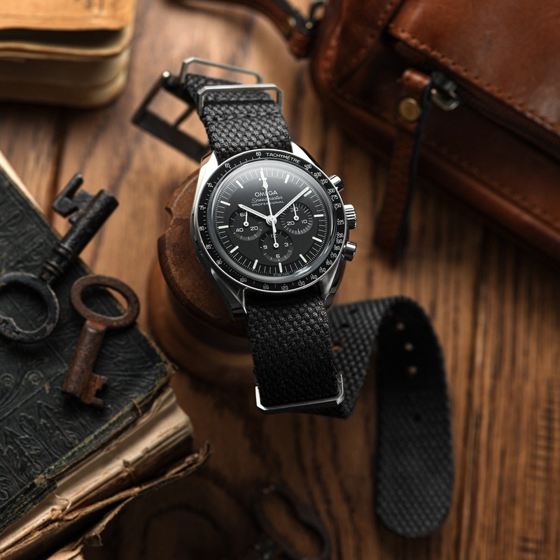 Braemore Woven Canvas Military Watch Strap – Tactical Black