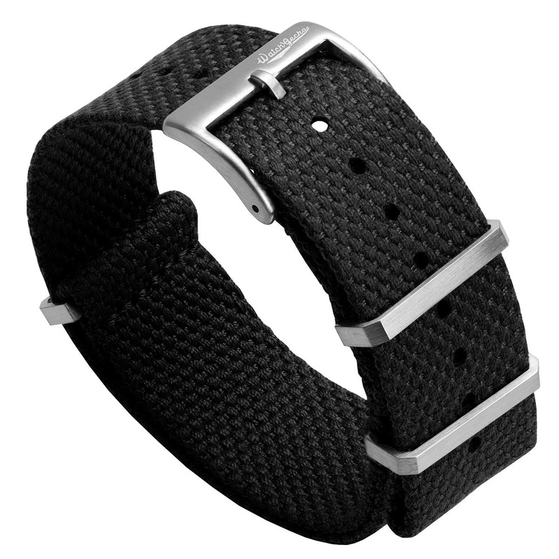Braemore Woven Canvas Military Watch Strap – Tactical Black