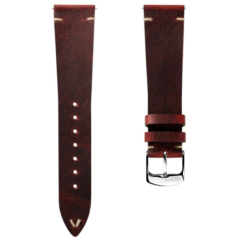 Crazy Horse V-Stitch Leather Watch Strap – Crazy Horse Bordeaux