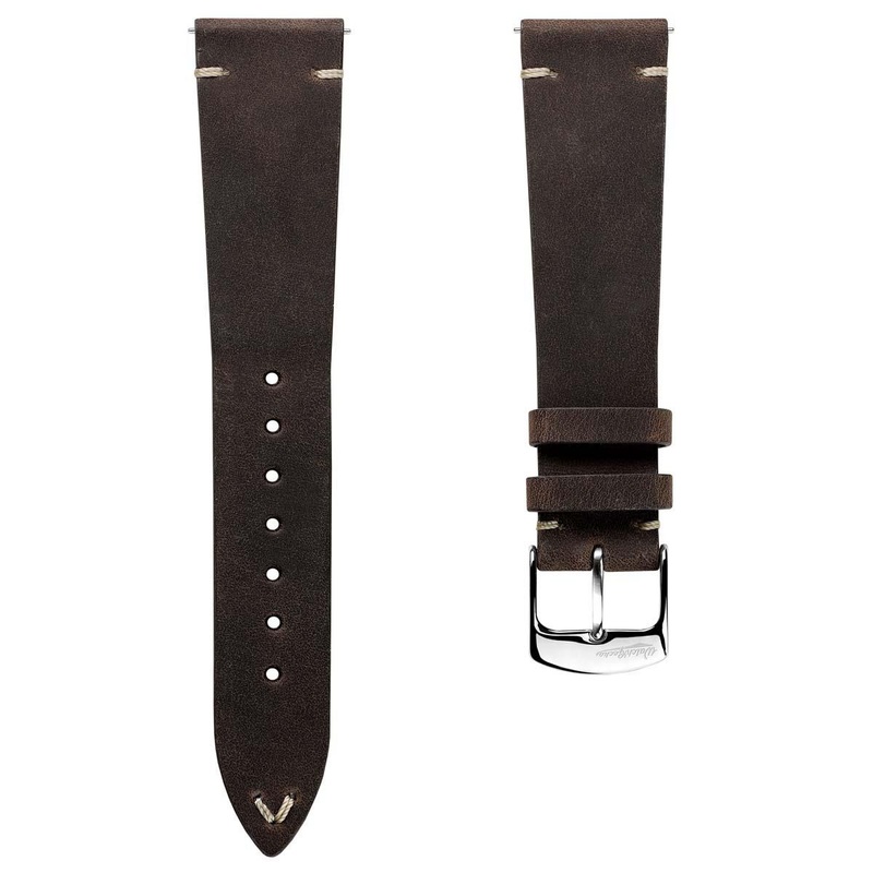 Crazy Horse V-Stitch Leather Watch Strap – Crazy Horse Dark Brown