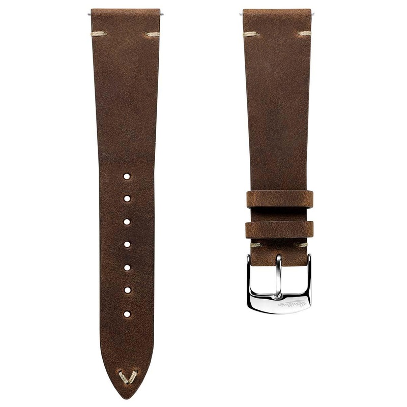 Crazy Horse V-Stitch Leather Watch Strap – Crazy Horse Light Brown