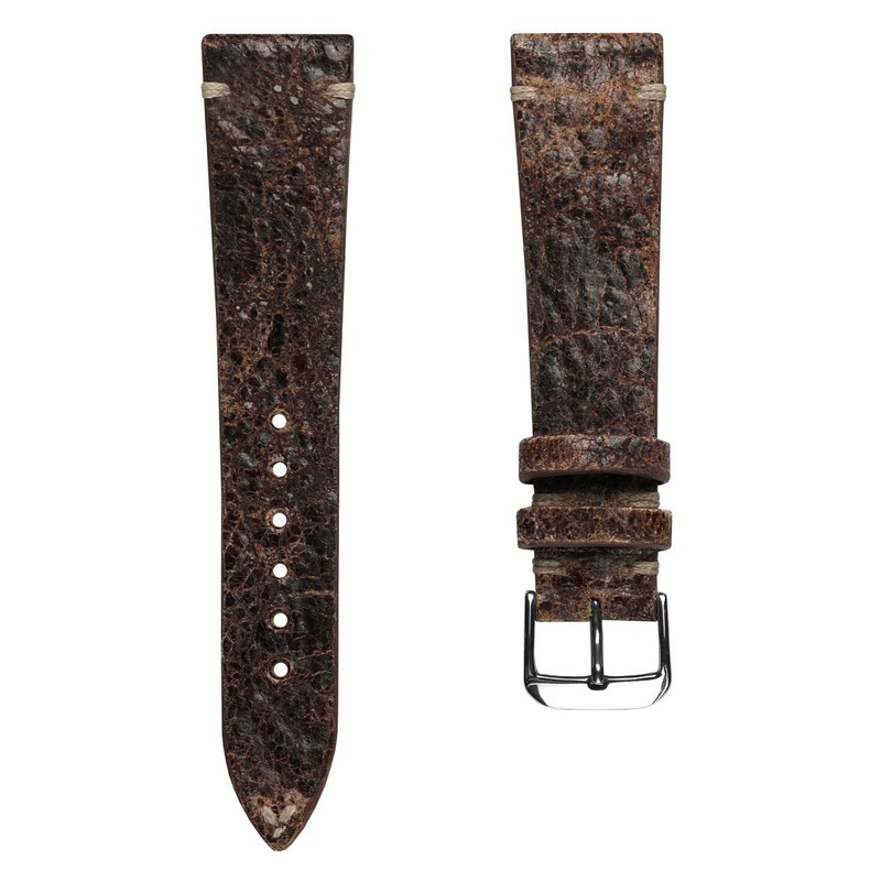 Dexter Cracked Finish Leather Watch Strap – Gloss Mahogany