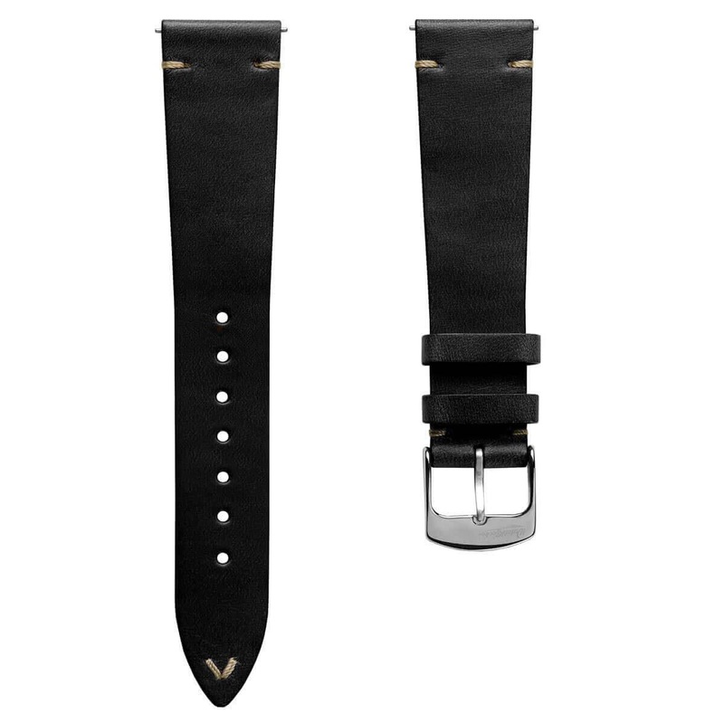 Genuine Horween Chromexcel V-Stitch Leather Watch Strap – Chromexcel Black