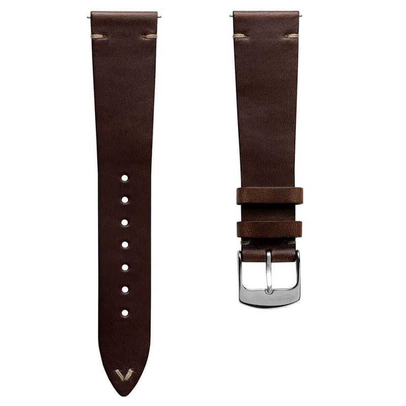 Genuine Horween Chromexcel V-Stitch Leather Watch Strap – Chromexcel Dark Brown