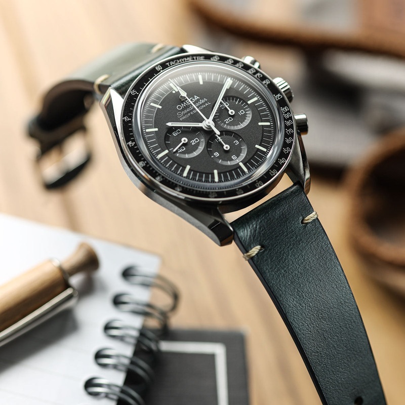 Genuine Horween Chromexcel V-Stitch Leather Watch Strap – Chromexcel Seaweed Green