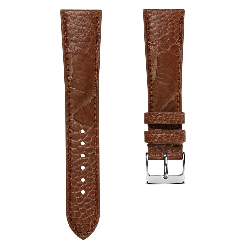 Ostrich Leg Leather Watch Strap – Tan