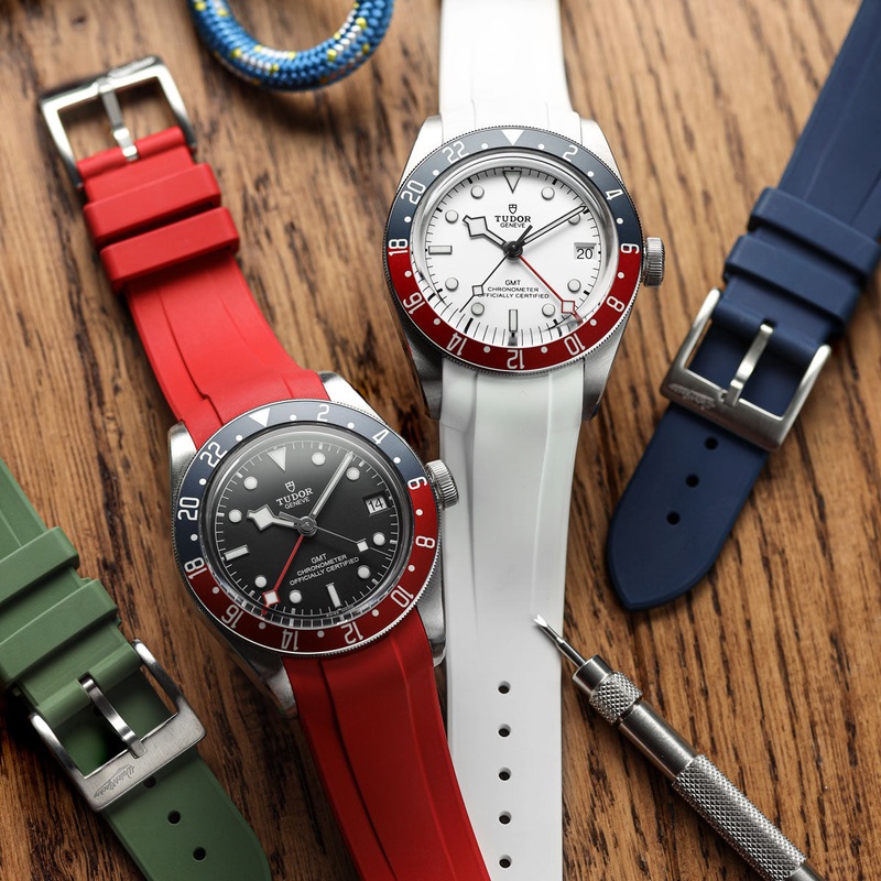WatchGecko Premium Rubber Watch Strap to fit Tudor Black Bay 41mm – Red