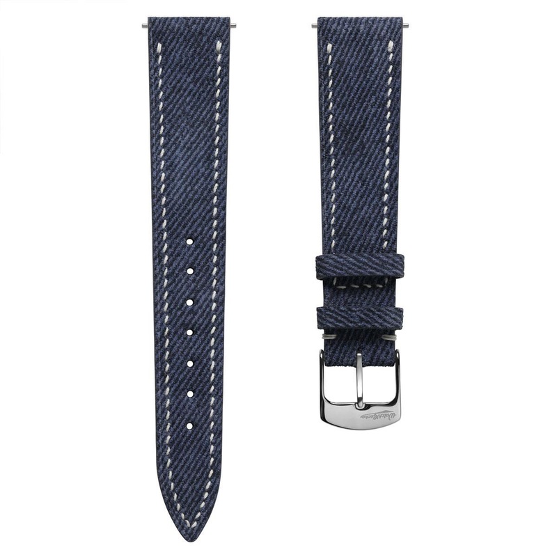 Arbour Hand-Stitched Denim Design Genuine Leather Watch Strap – Navy Blue