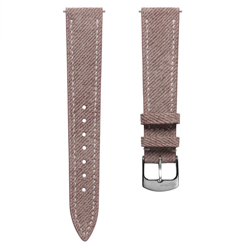 Arbour Hand-Stitched Denim Design Genuine Leather Watch Strap – Quartz Pink
