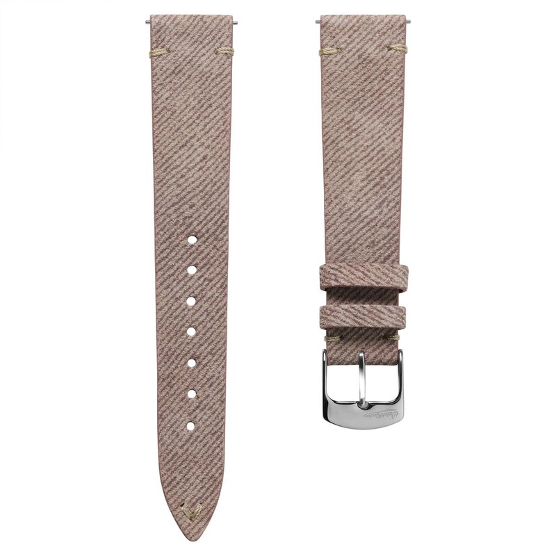 Arbour V-Stitch Denim Design Genuine Leather Watch Strap – Quartz Pink