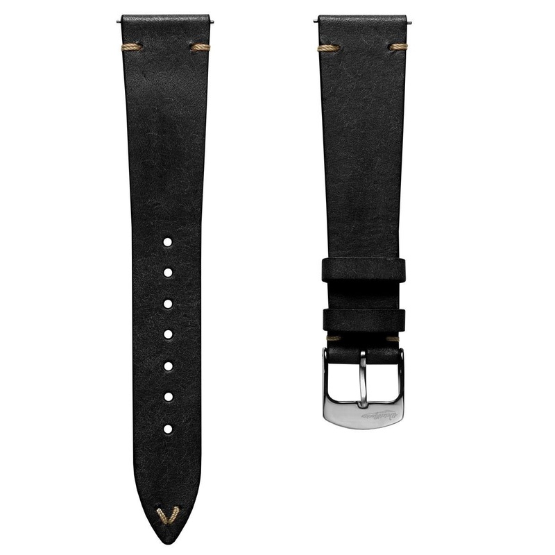 Badalassi Carlo Pueblo V-Stitch Genuine Italian Leather Watch Strap – Black