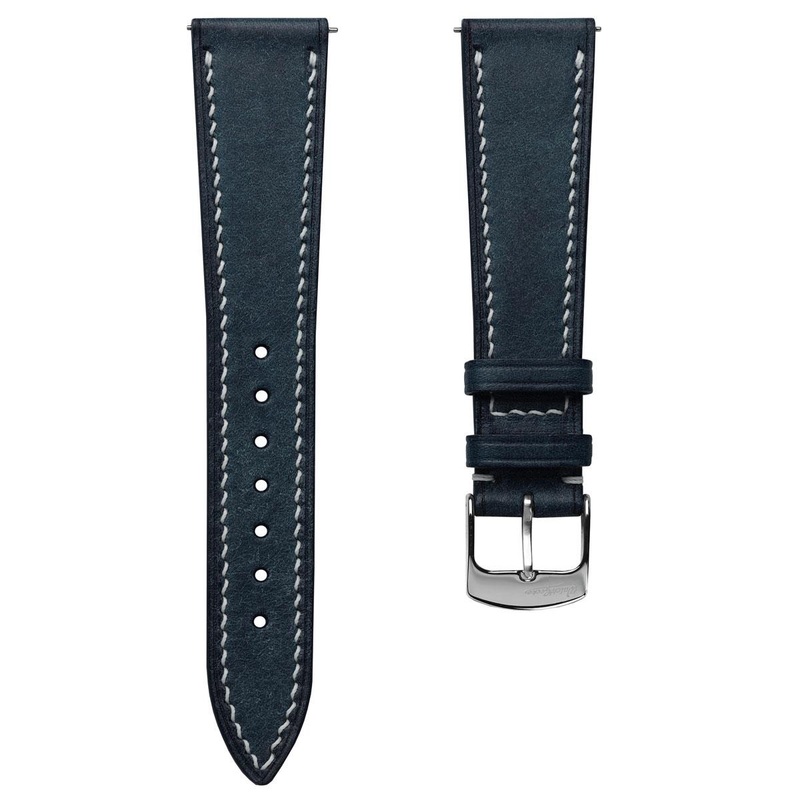 Bourton Hand-Stitched Genuine Italian Leather Watch Strap – Dark Blue