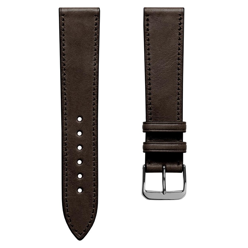 Camden Hand-Stitched Genuine Leather Watch Strap – Mocha Dark Brown