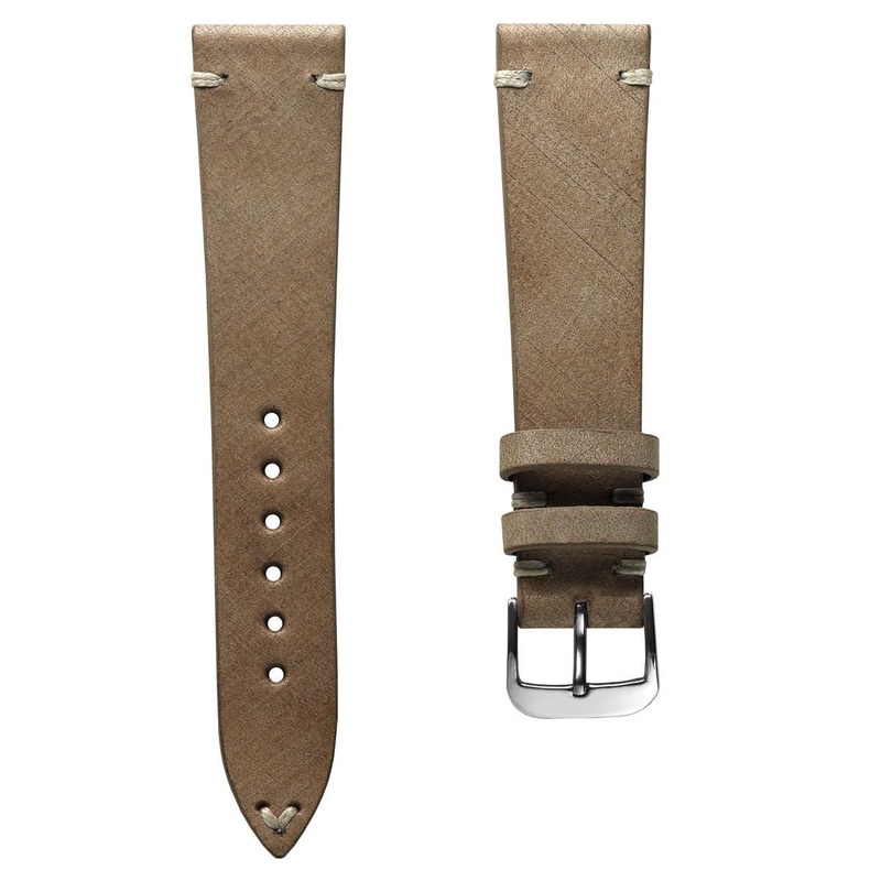 Cortez Vintage Stitching Genuine Leather Watch Strap – Beige