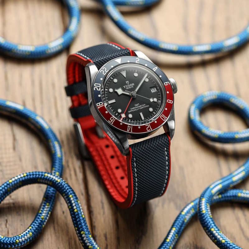 WatchGecko ChronoFlex Rubber Watch Strap – Blue & Red