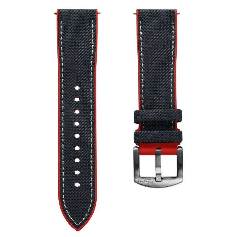 WatchGecko ChronoFlex Rubber Watch Strap – Blue & Red