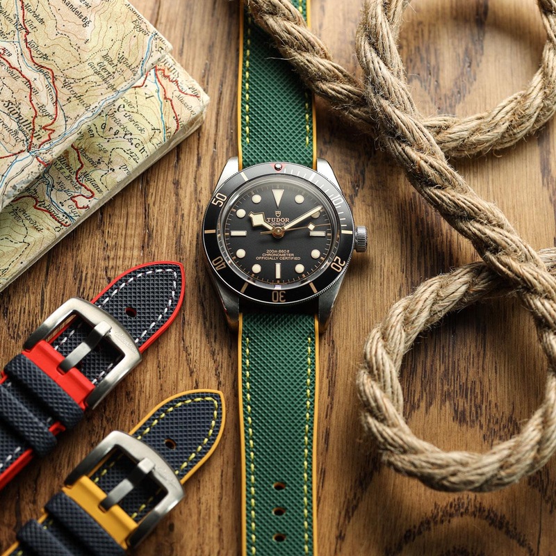 WatchGecko ChronoFlex Rubber Watch Strap – Green & Yellow