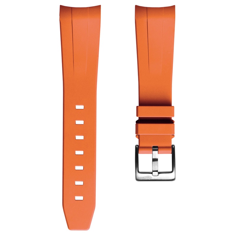 WatchGecko Curved Ends  Rubber Watch Strap – Orange