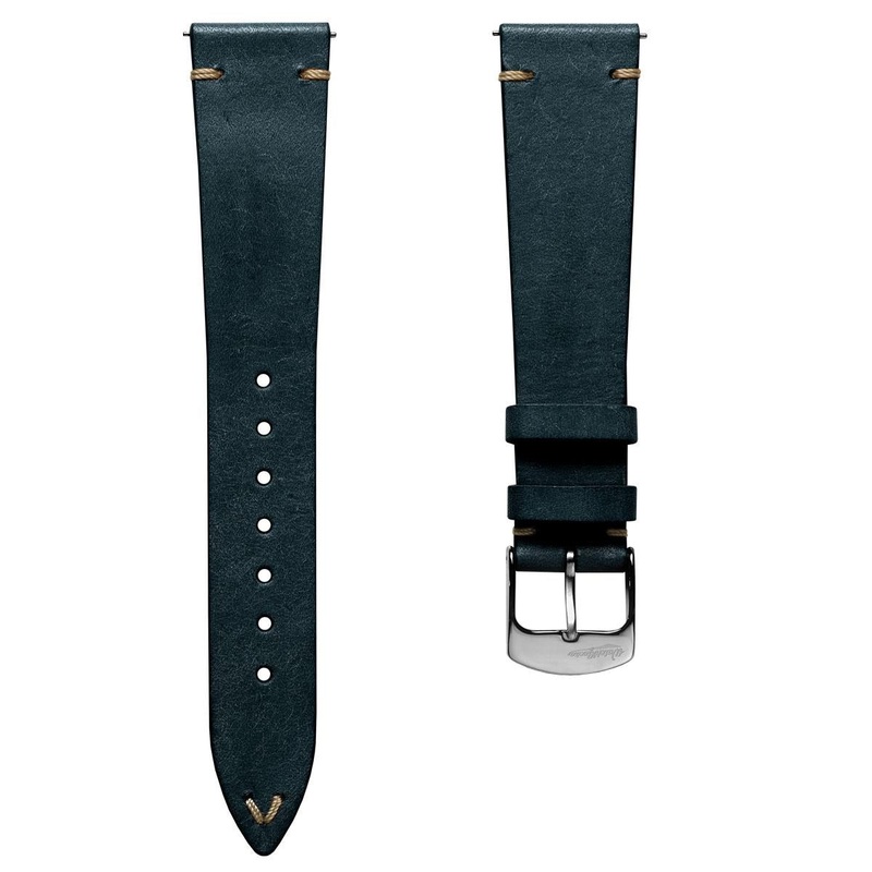 Badalassi Carlo Pueblo V-Stitch Genuine Italian Leather Watch Strap – Dark Blue
