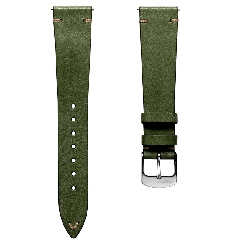 Badalassi Carlo Pueblo V-Stitch Genuine Italian Leather Watch Strap – Earth Green