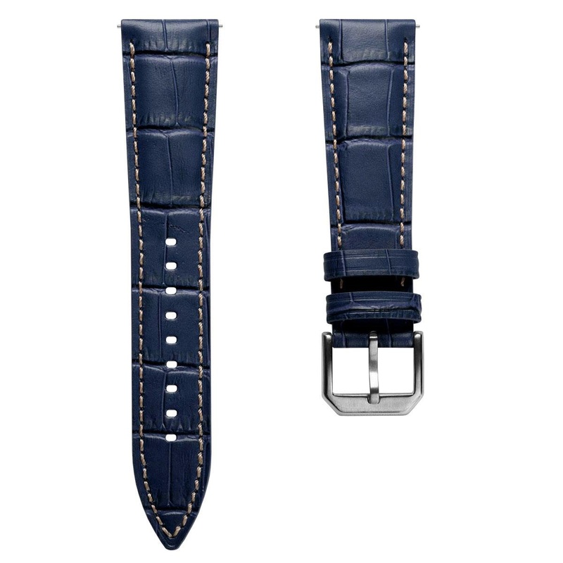 Carolina Gator Print Genuine Leather Watch Strap – Oxford Blue