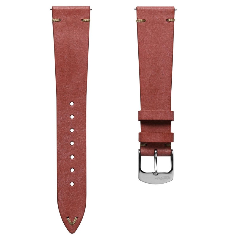 Vintage Stitched Watch Strap – Badalassi Carlo Pueblo Salmon Red