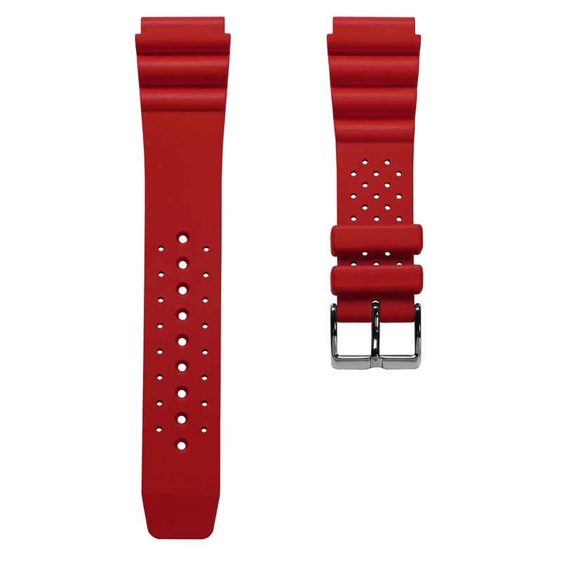 WatchGecko 285 Italian Rubber Diver’s Watch Strap – Red