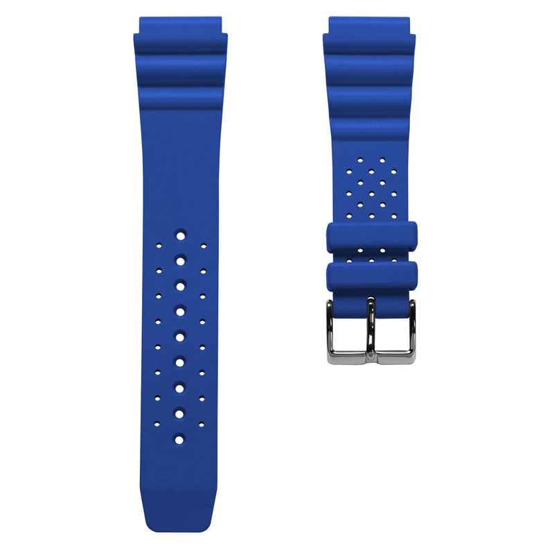 WatchGecko 285 Italian Rubber Diver’s Watch Strap – Royal Blue