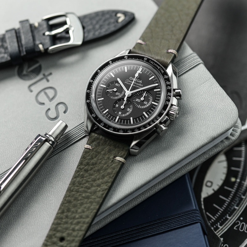 Badalassi Carlo Minerva Box Genuine Leather Watch Strap – Olive Green