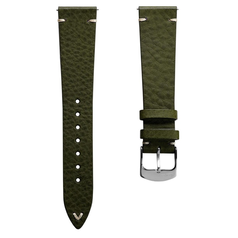 Badalassi Carlo Minerva Box Genuine Leather Watch Strap – Olive Green