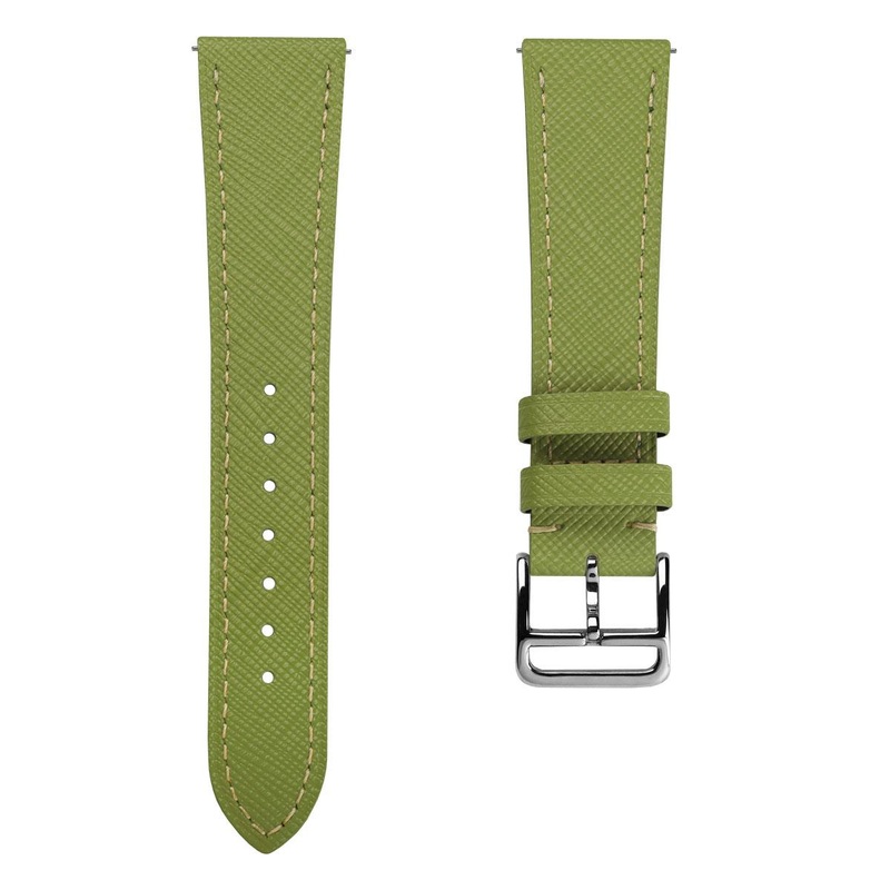 Brixham Saffiano Leather Watch Strap – Avocado Green