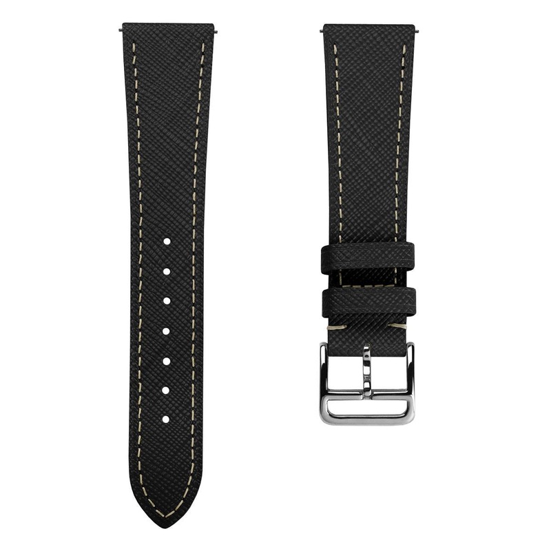 Brixham Saffiano Leather Watch Strap – Black