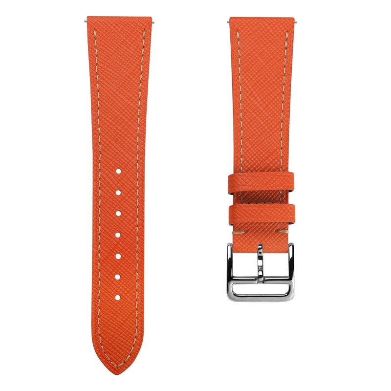 Brixham Saffiano Leather Watch Strap – Seville Orange