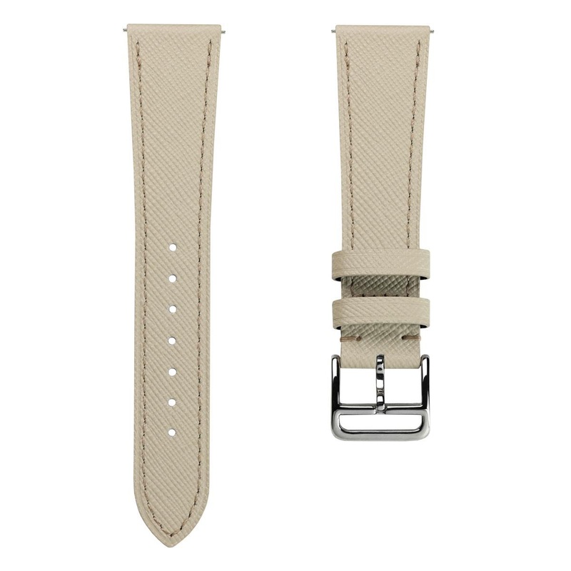 Flat Leather Watch Strap – Saffiano Off-White