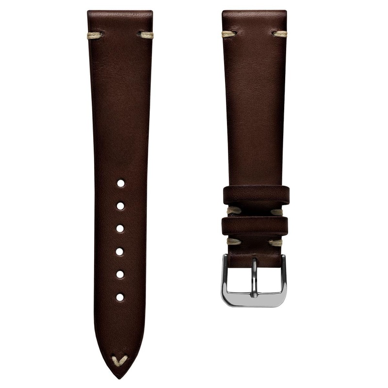 WatchGecko Oakley V-Stitch Hand-Painted Watch Strap – Dark Brown