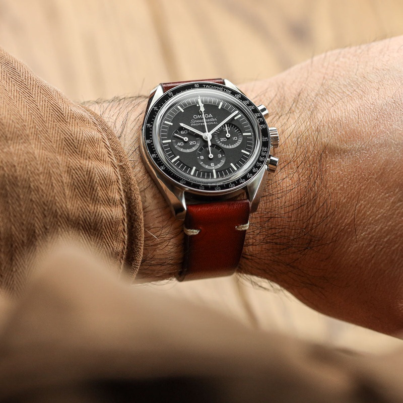 WatchGecko Oakley V-Stitch Hand-Painted Watch Strap – Mahogany