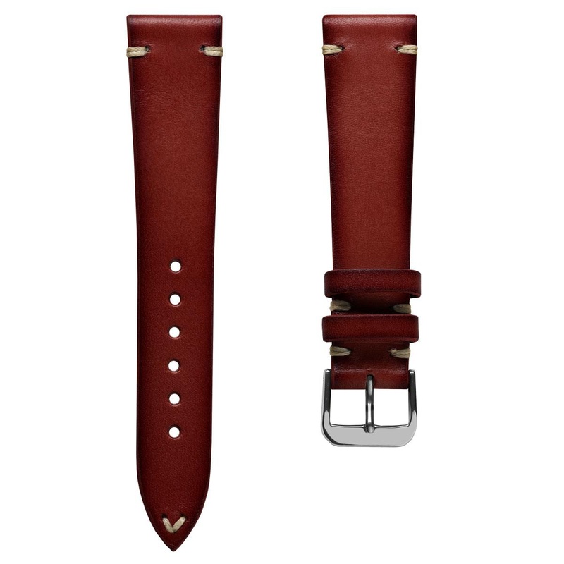WatchGecko Oakley V-Stitch Hand-Painted Watch Strap – Mahogany