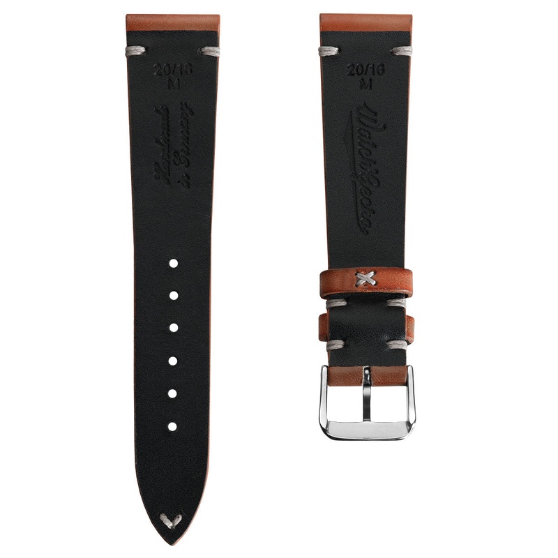 WatchGecko Oakley V-Stitch Hand-Painted Watch Strap – Medium Brown