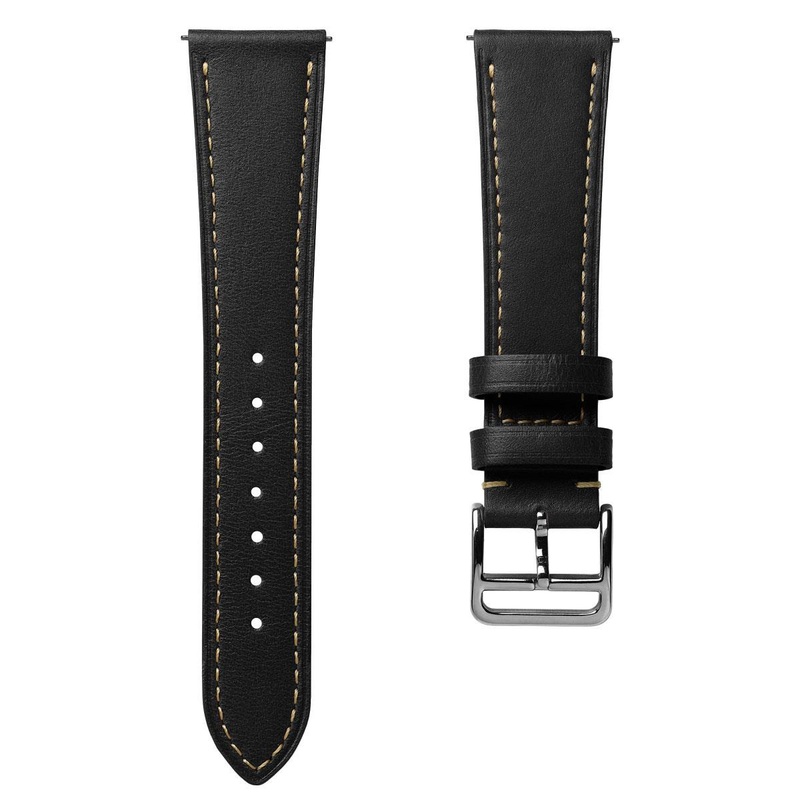 Brixham Flat Leather Watch Strap – Classic Black