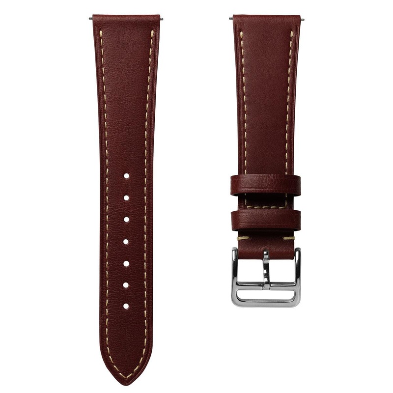 Brixham Flat Leather Watch Strap – Classic Chestnut Brown