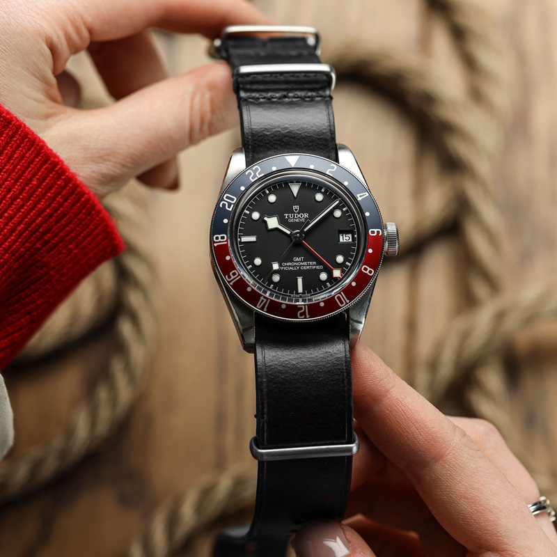 Cambridge Genuine Leather British Military Watch Strap – Black