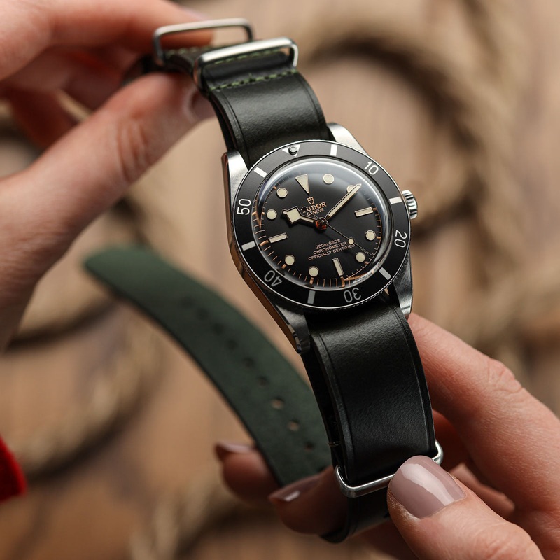 Cambridge Genuine Leather British Military Watch Strap – Vintage Green