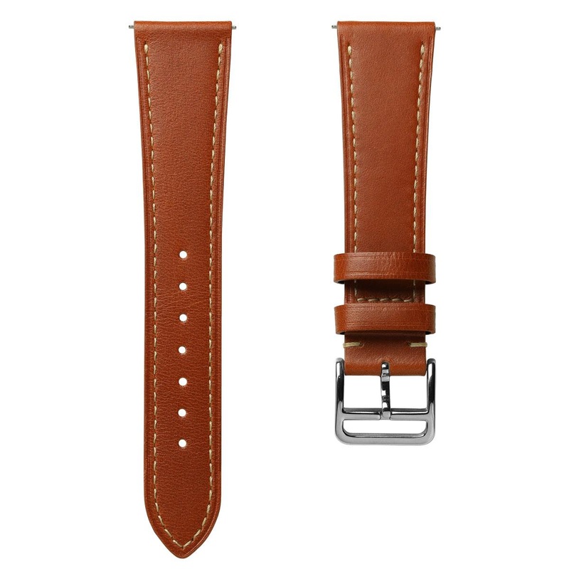 Flat Leather Watch Strap – Classic Rust Brown