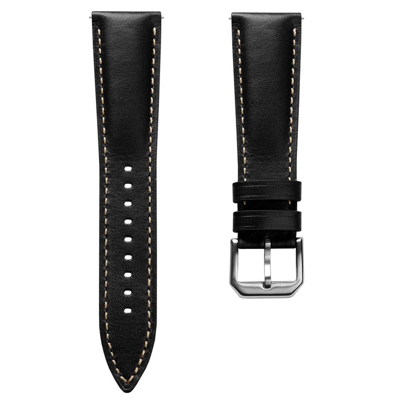 Tenby Padded Genuine Leather Watch Strap – Classic Black