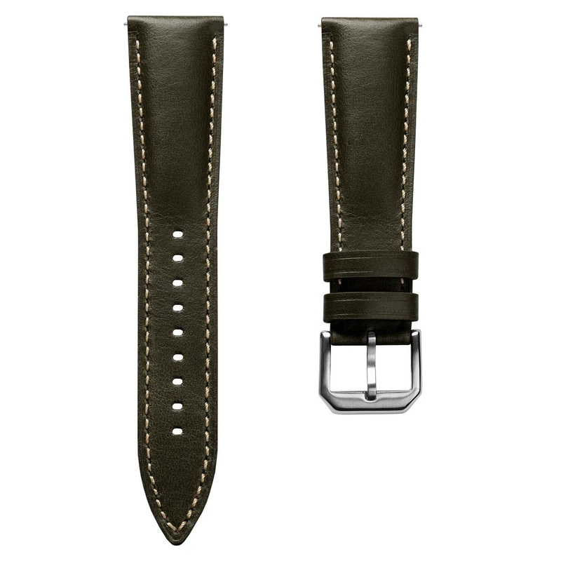 Tenby Padded Genuine Leather Watch Strap – Classic Patina Green