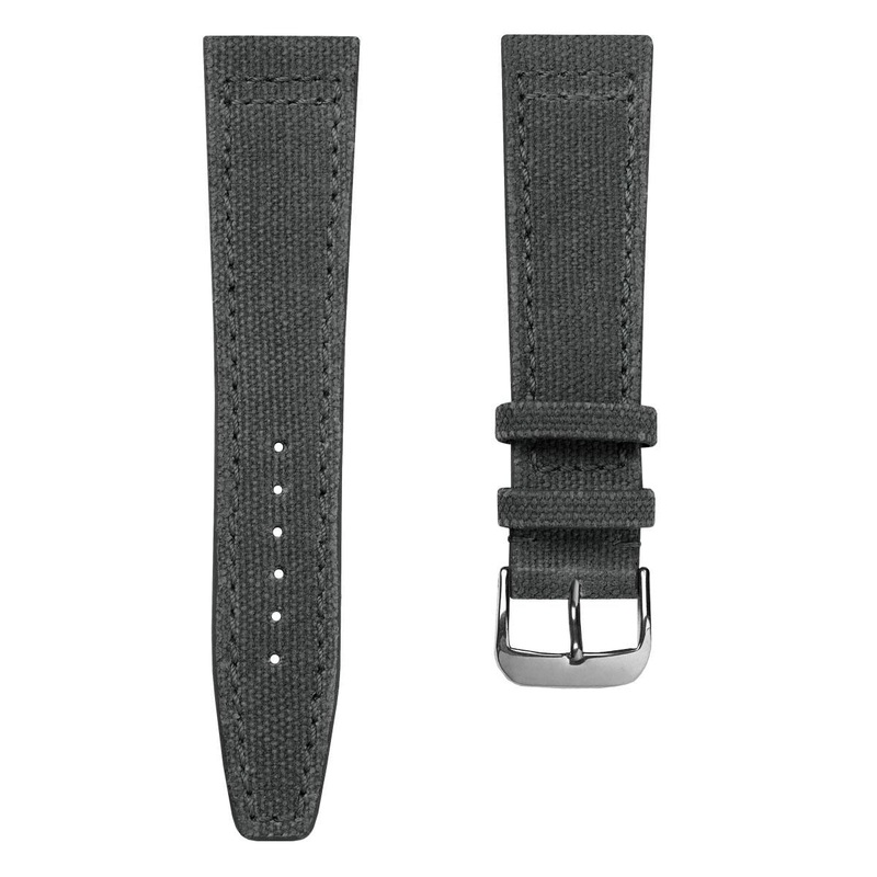 WatchGecko Handmade Two-Piece Canvas Watch Strap – Grey