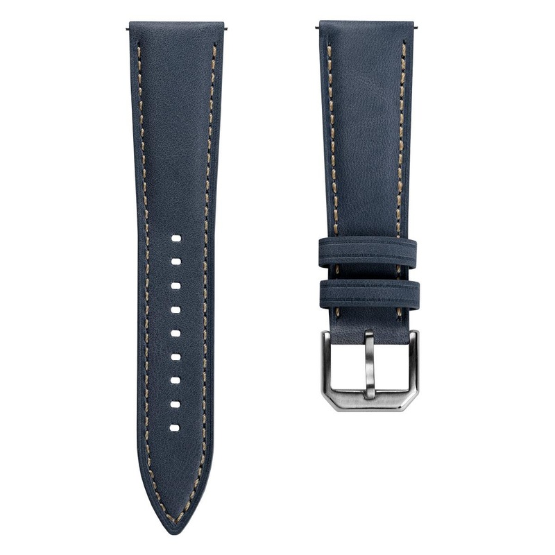 Whitby Padded Genuine Leather Watch Strap – Pastel Blue