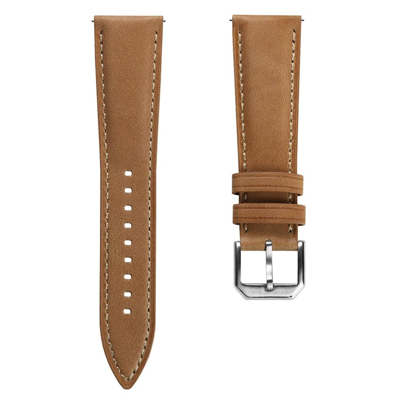Whitby Padded Genuine Leather Watch Strap – Pastel Light Brown