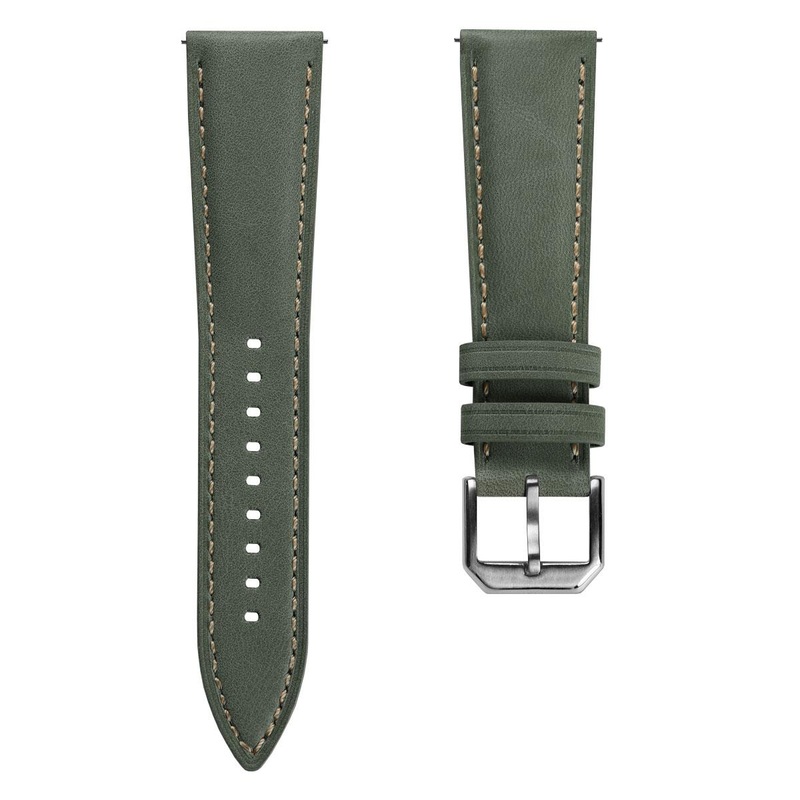 Whitby Padded Genuine Leather Watch Strap – Pastel Sage Green