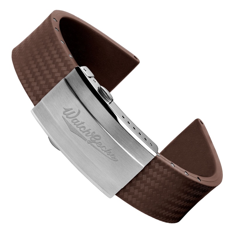 400 CTS Italian Rubber Divers Reversible Watch Strap – Brown – Brushed / Polished Buckle